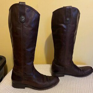 Melissa Button Dark Brown Leather riding boots (8.5 B US)